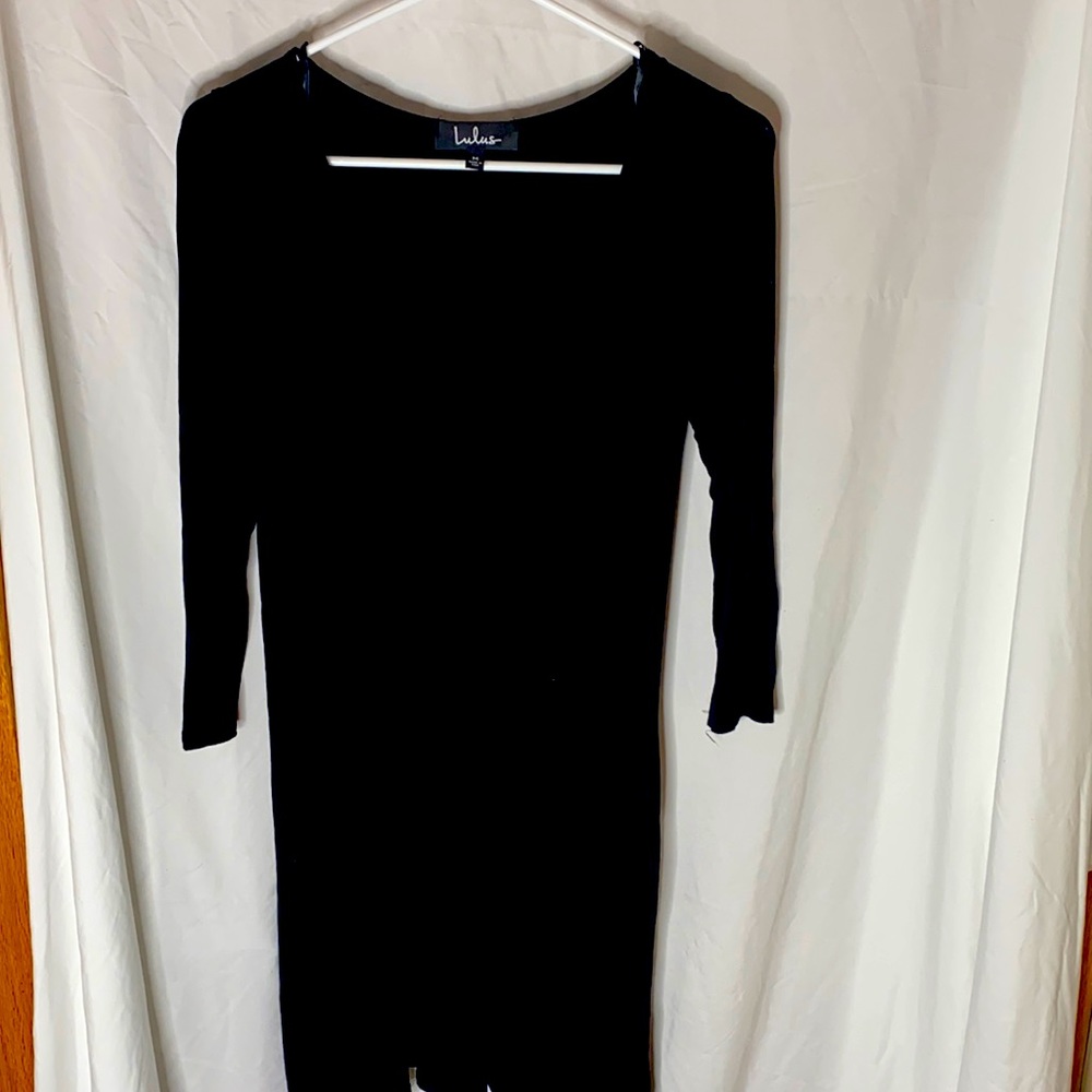 Lulus Black Flow Dress w/ Pockets